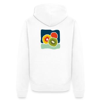 Colorful Kiwis – Fruity Pop Illustration - Unisex Premium Organic Zip Hoodie - white - Back - Thijin (182cm)