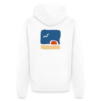 Bird at Sunset – Minimalist Art - Unisex Premium Organic Zip Hoodie - white - Back - Thijin (182cm)