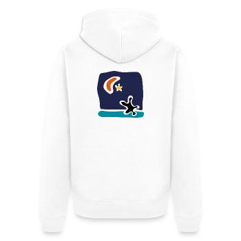 Mediterranean solidarity – Tribute to migrants - Unisex Premium Organic Zip Hoodie - white - Back - Thijin (182cm)