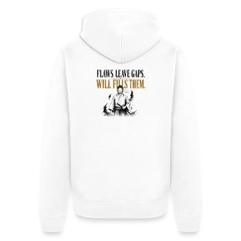 Stoïque Samouraï Will les remplit Maillot de Motivation de la Salle de Sport - Veste à capuche bio Premium Unisexe - blanc - Dos - Thijin (182cm)
