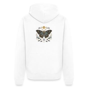 Moth & Moon Vintage – Céleste Dark Academia - Veste à capuche bio Premium Unisexe - blanc - Dos - Thijin (182cm)