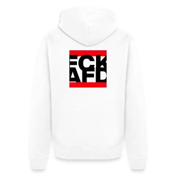 FCK AFD, NIE WIEDER IST JETZT, PAS DE NZS, PAS D’AFD - Veste à capuche bio Premium Unisexe - blanc - Dos - Thijin (182cm)