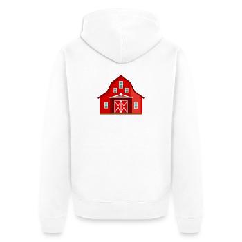 Red barn - Unisex Premium Organic Zip Hoodie - white - Back - Thijin (182cm)