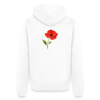 Poppy flower - Unisex Premium Organic Zip Hoodie - white - Back - Thijin (182cm)