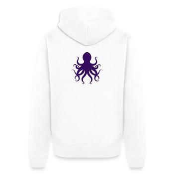 Octopus - Unisex Premium Organic Zip Hoodie - white - Back - Thijin (182cm)