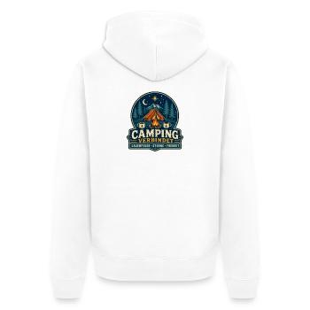 Camping verbindet – Lagerfeuer Sterne Freiheit - Unisex Premium Bio Zip Hoodie - Weiß - Hinten - Thijin (182cm)