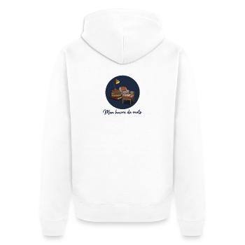 Mon havre de mots - Coin Lecture & Livre - Veste à capuche bio Premium Unisexe - blanc - Dos - Thijin (182cm)