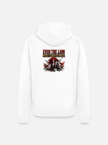 Sogar der Löwe verdient sein Roar-Samurai-Turnshirt - Unisex Premium Bio Zip Hoodie - Weiß