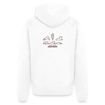 Niveaux de yoga : poses maximales de capybara - Veste à capuche bio Premium Unisexe - blanc - Dos - Thijin (182cm)