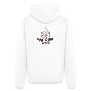 Week-end Réservé - Rendez-vous avec ma PAL - Veste à capuche bio Premium Unisexe - blanc - Dos - Thijin (182cm)