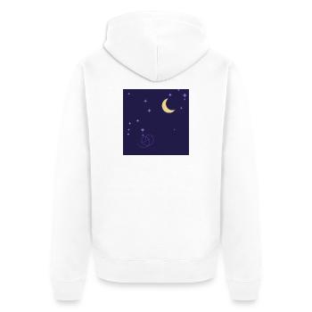 Starry Night, Moon and Purple Spiral - Unisex Premium Organic Zip Hoodie - white - Back - Thijin (182cm)