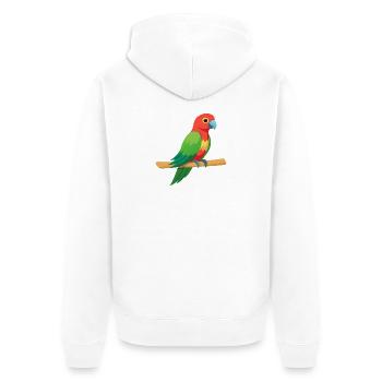 Tropical Parrot - Unisex Premium Organic Zip Hoodie - white - Back - Thijin (182cm)