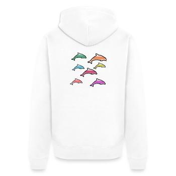 Dauphins - Veste à capuche bio Premium Unisexe - blanc - Dos - Thijin (182cm)