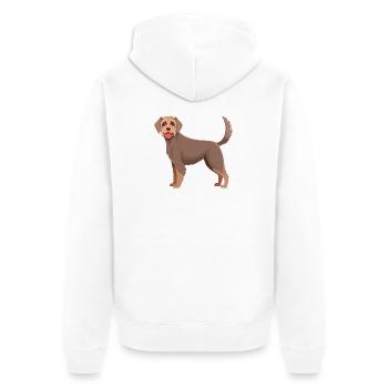 German Wirehaired Dog (Comic) - Unisex Premium Organic Zip Hoodie - white - Back - Thijin (182cm)