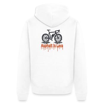 Asphalt is lava - Unisex Premium Organic Zip Hoodie - white - Back - Thijin (182cm)