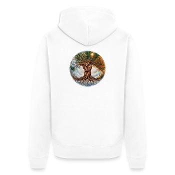 Circle Of Life - Unisex Premium Organic Zip Hoodie - white - Back - Thijin (182cm)