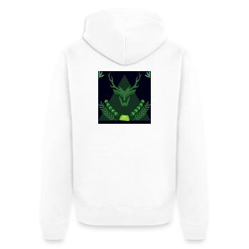 Forest spirit deer in triangle - Unisex Premium Organic Zip Hoodie - white - Back - Thijin (182cm)