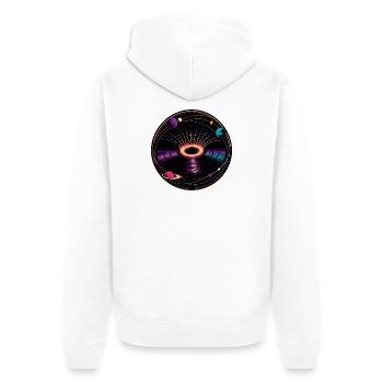 Gravity Well Vinyl Black Hole Physics - Unisex Premium Organic Zip Hoodie - white - Back - Thijin (182cm)
