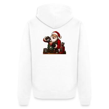 Santa christmas coffeeshop - Unisex Premium Bio Zip Hoodie - Weiß - Hinten - Thijin (182cm)