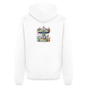 Spring Carousel Joy - Unisex Premium Organic Zip Hoodie - white - Back - Thijin (182cm)
