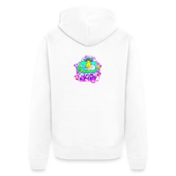 I'm taking a Paws: Cat making biscuits - Unisex Premium Organic Zip Hoodie - white - Back - Thijin (182cm)