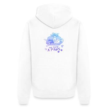Je prends un Paws - Chat qui fait des biscuits - Veste à capuche bio Premium Unisexe - blanc - Dos - Thijin (182cm)