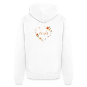 Bride! Boho Floral Heart, Floral Design, Per - Unisex Premium Organic Zip Hoodie - white - Back - Thijin (182cm)