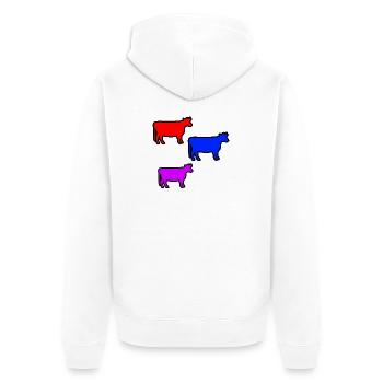 Vaches - Veste à capuche bio Premium Unisexe - blanc - Dos - Thijin (182cm)