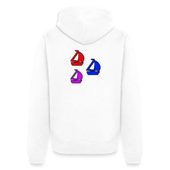 sailboats - Unisex Premium Organic Zip Hoodie - white - Back - Thijin (182cm)