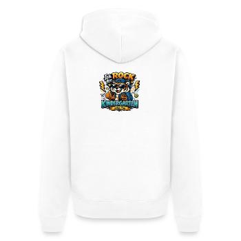 Ich rock den Kindergarten jeden Tag - Unisex Premium Bio Zip Hoodie - Weiß - Hinten - Thijin (182cm)