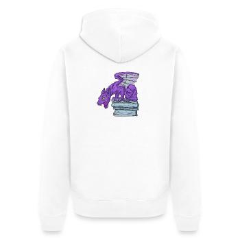 Purple Gargoyille - Unisex Premium Organic Zip Hoodie - white - Back - Thijin (182cm)