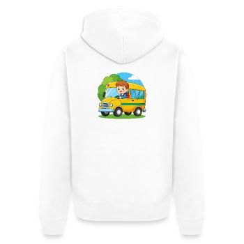 Yellow school bus for school enrolment – back-to-school bus - Unisex Premium Organic Zip Hoodie - white - Back - Thijin (182cm)