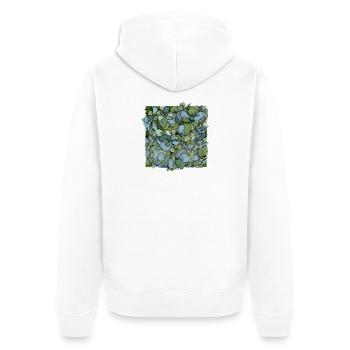 Blue Hydrangeas – Modern Floral Illustration - Unisex Premium Organic Zip Hoodie - white - Back - Thijin (182cm)