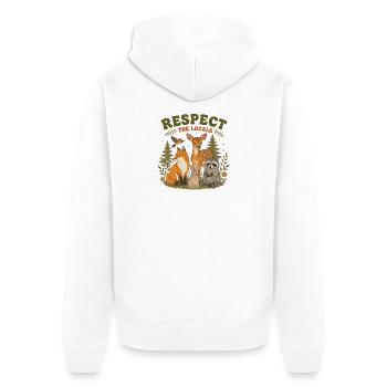 Respect The Locals Forest Animals Retro - Unisex Premium Organic Zip Hoodie - white - Back - Thijin (182cm)
