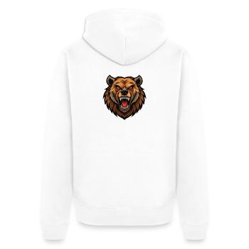 Angry bear - Unisex Premium Organic Zip Hoodie - white - Back - Thijin (182cm)