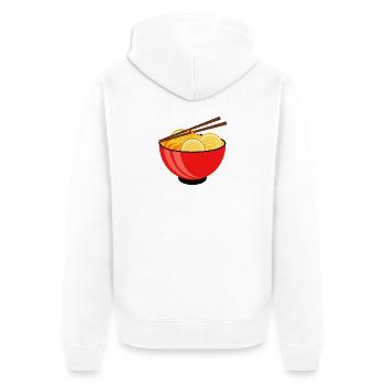 Bowl of ramen - Unisex Premium Organic Zip Hoodie - white - Back - Thijin (182cm)