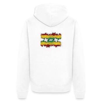 Paint Splash Rastafari Flag Mix - Unisex Premium Organic Zip Hoodie - white - Back - Thijin (182cm)
