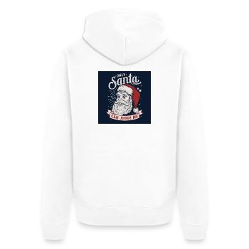 only Santa can judge me - Unisex Premium Bio Zip Hoodie - Weiß - Hinten - Thijin (182cm)