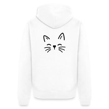 Chat mignon avec un nez en forme de cœur - Veste à capuche bio Premium Unisexe - blanc - Dos - Thijin (182cm)
