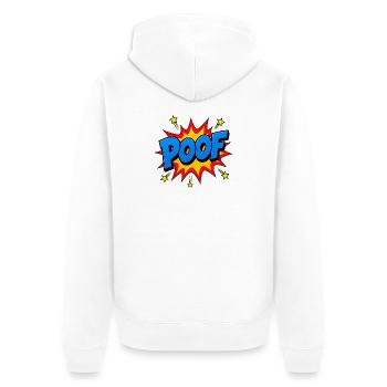 POOF Comic Lettering – Explosion d’action pop art - Veste à capuche bio Premium Unisexe - blanc - Dos - Thijin (182cm)