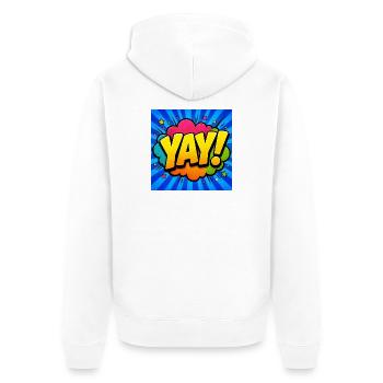 Energetic Comic Lettering – Pop Art Design - Unisex Premium Organic Zip Hoodie - white - Back - Thijin (182cm)
