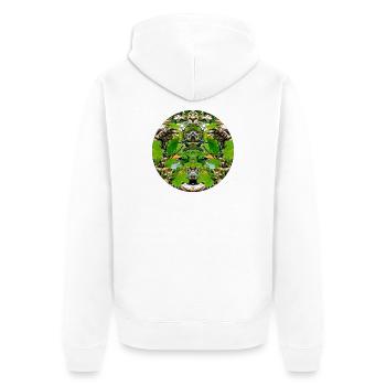 Nature Mandala Foliage - Unisex Premium Organic Zip Hoodie - white - Back - Thijin (182cm)