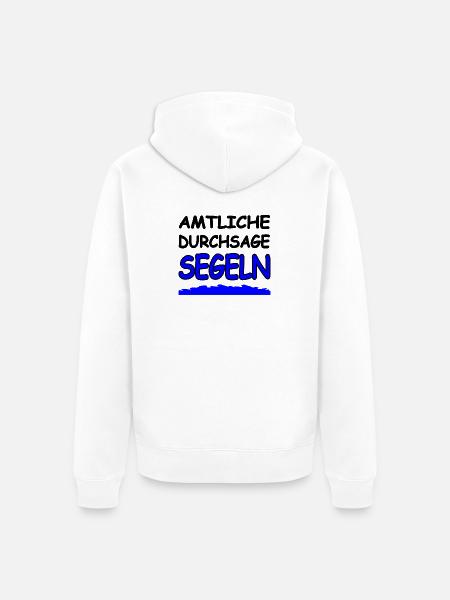 Segeln - Unisex Premium Bio Zip Hoodie - Weiß