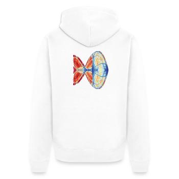 Feu et Glace - Art du Chaos - Veste à capuche bio Premium Unisexe - blanc - Dos - Thijin (182cm)