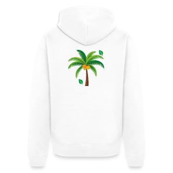 Tropical Palm Tree Colorful - Unisex Premium Organic Zip Hoodie - white - Back - Thijin (182cm)