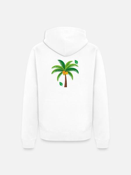 Tropische Palme Bunt - Unisex Premium Bio Zip Hoodie - Weiß