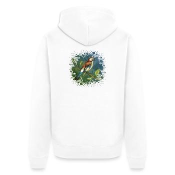 Colorful bird - Unisex Premium Organic Zip Hoodie - white - Back - Thijin (182cm)