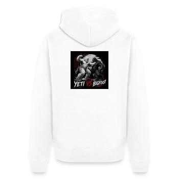 Yéti contre Bigfoot - Veste à capuche bio Premium Unisexe - blanc - Dos - Thijin (182cm)