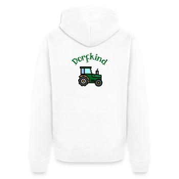 Dorfkind Traktor Landwirt Landleben Trecker - Unisex Premium Bio Zip Hoodie - Weiß - Hinten - Thijin (182cm)