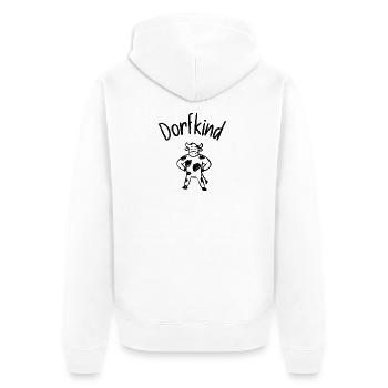 Village Child, Cow, Simmental Cattle, Country Life, Farm - Unisex Premium Organic Zip Hoodie - white - Back - Thijin (182cm)